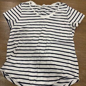 Old Navy Blue & White V-Neck T-Shirt